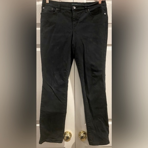 Denim - Lauren Ralph Lauren Jeans Womens 10 Straight Black Stretch Cotton Blend